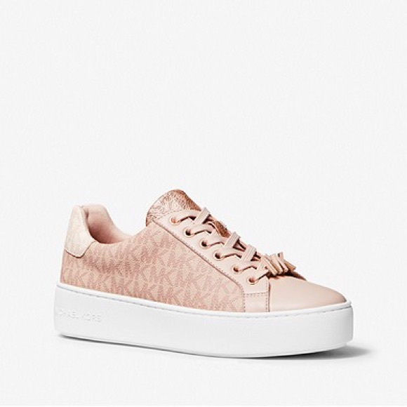 👑- Michael Kors Poppy ColorBlock Logo Sneaker in Ballet size 9 *NIB* - Picture 1 of 8